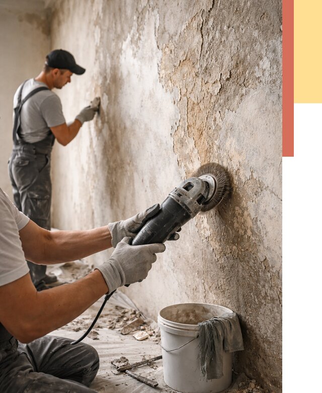 Снятие и удаление краски со стен в Шелехове от 2250 руб. — ОТДЕЛОЧНИК-Шлх