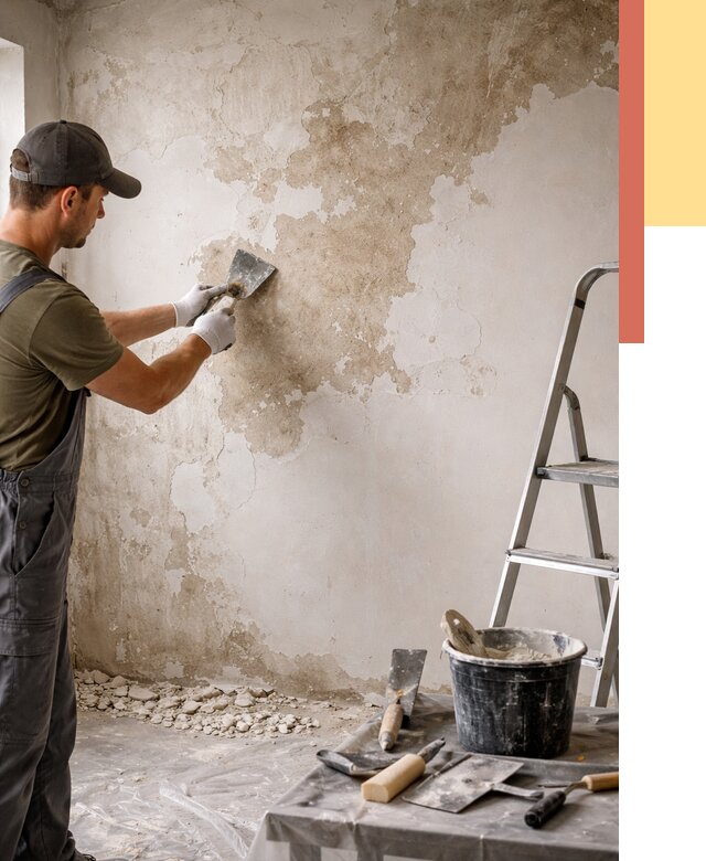 Снятие старой шпаклевки в Шелехове от 1982 руб. — быстро и недорого | ОТДЕЛОЧНИК-Шлх