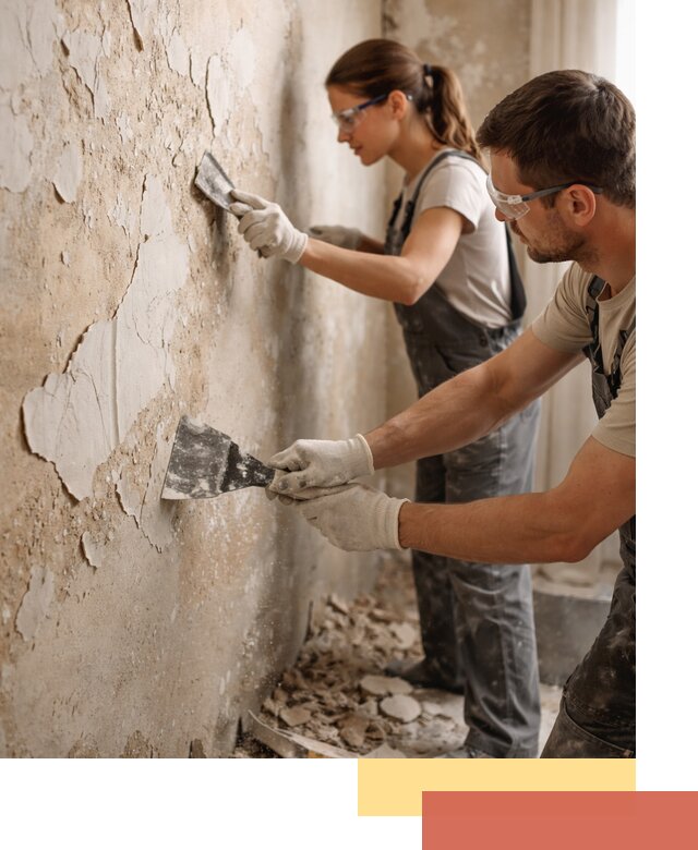 Снятие старой шпаклевки и подготовка поверхностей в Шелехове