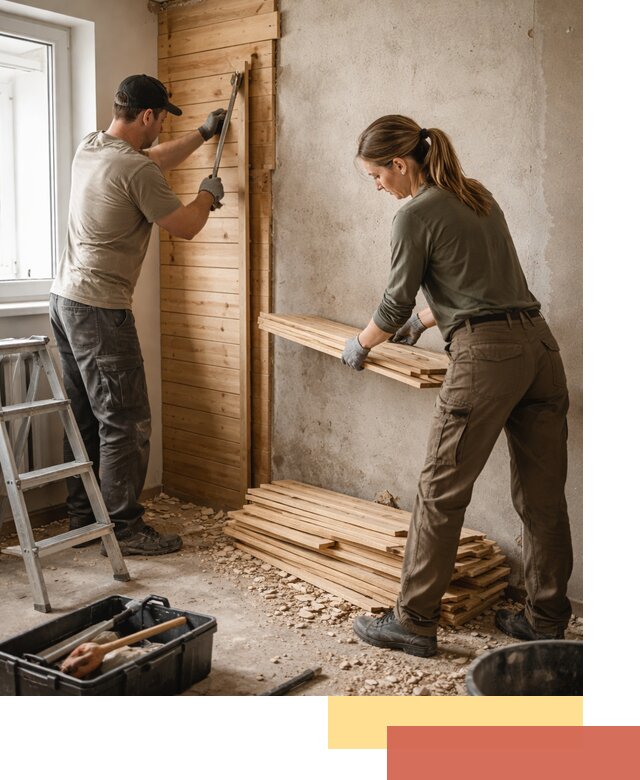 Демонтаж вагонки со стен в Шелехове — профессиональный демонтаж