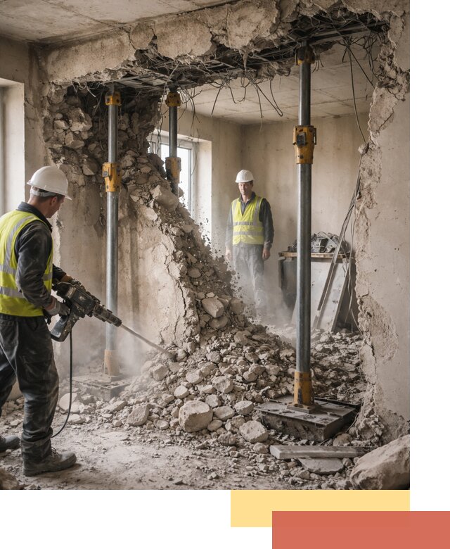 Снос несущих стен в Шелехове с гарантией безопасности и качества