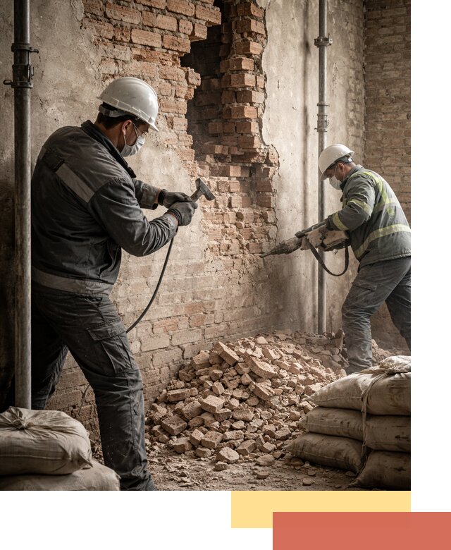 Демонтаж кирпичных стен в Шелехове быстро и безопасно