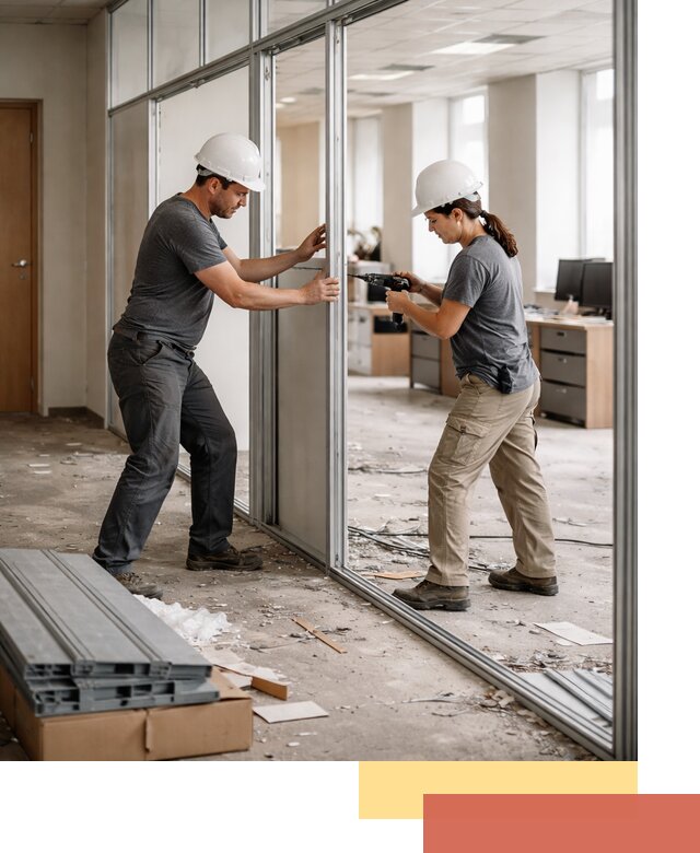 Демонтаж алюминиевых перегородок в Шелехове быстро и аккуратно