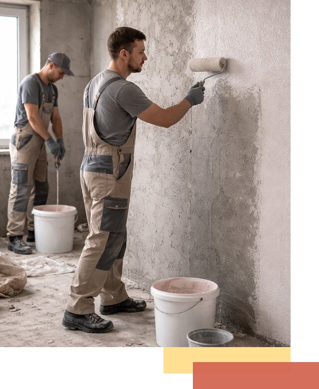 Нанесение бетоноконтакта на стены в Шелехове для последующей отделки