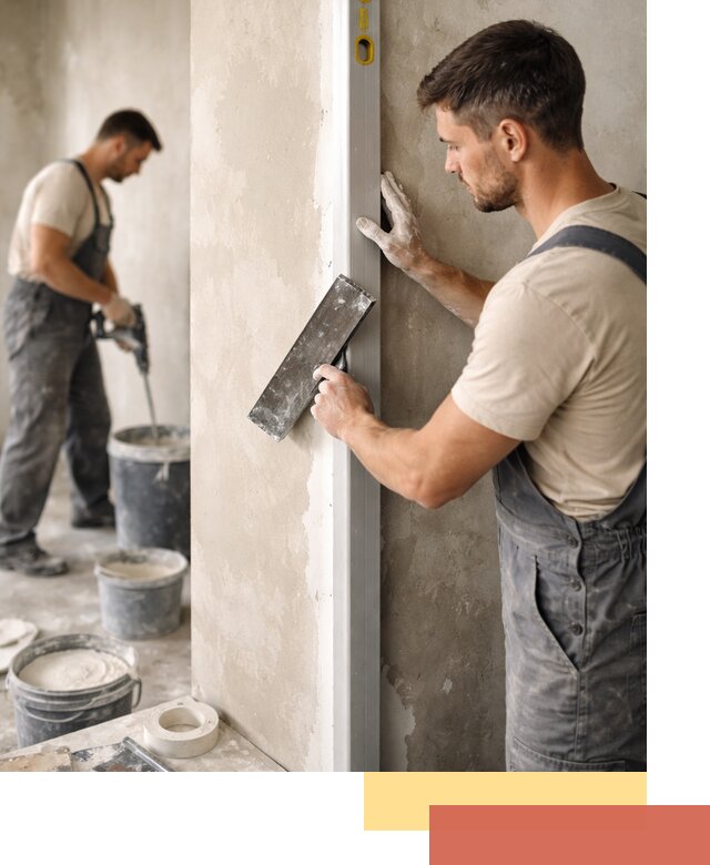 Выведение углов стен в Шелехове: монтаж и оштукатуривание