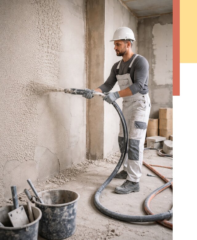 Машинная штукатурка стен в Шелехове под ключ от 6965 руб./м2 | ОТДЕЛОЧНИК-Шлх