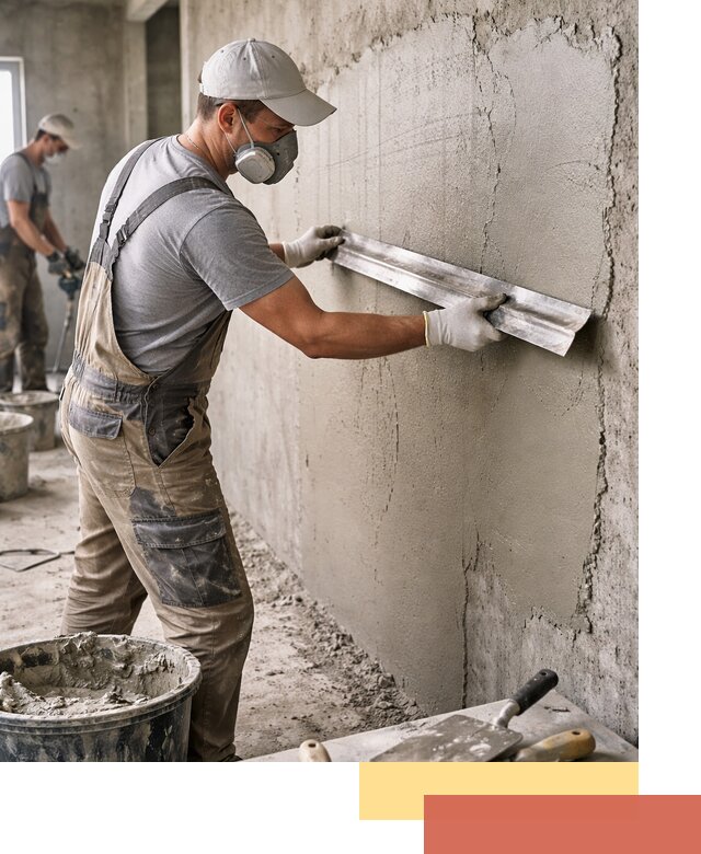 Штукатурка бетонных стен в Шелехове качественно и долговечно