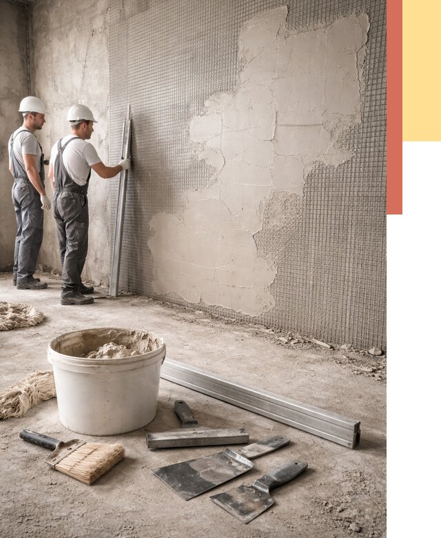 Штукатурка стен по сетке в Шелехове от 5893 руб./м2 — быстро и недорого | ОТДЕЛОЧНИК-Шлх