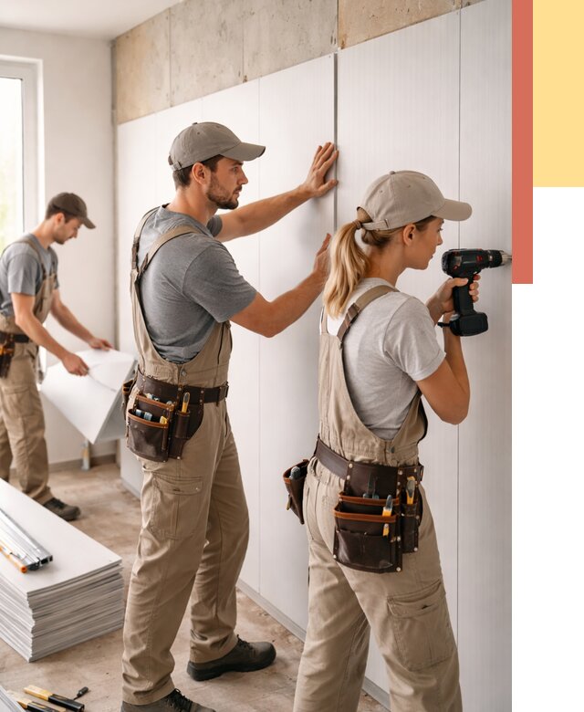 Монтаж ПВХ панелей на стены в Шелехове от 482 руб/м2 — быстро и недорого | ОТДЕЛОЧНИК-Шлх