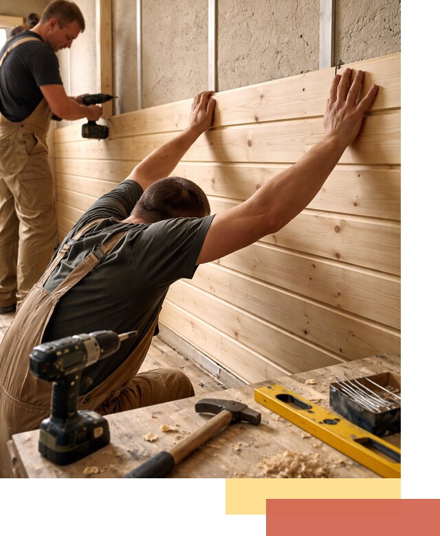 Монтаж деревянной вагонки на стены в Шелехове быстро и качественно