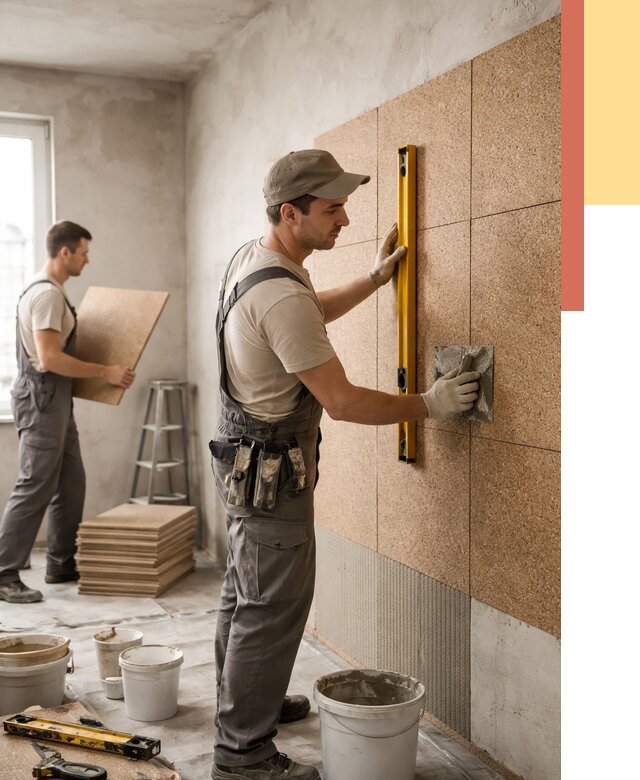 Монтаж пробковых панелей на стены в Шелехове от 3750 руб. — ОТДЕЛОЧНИК-Шлх