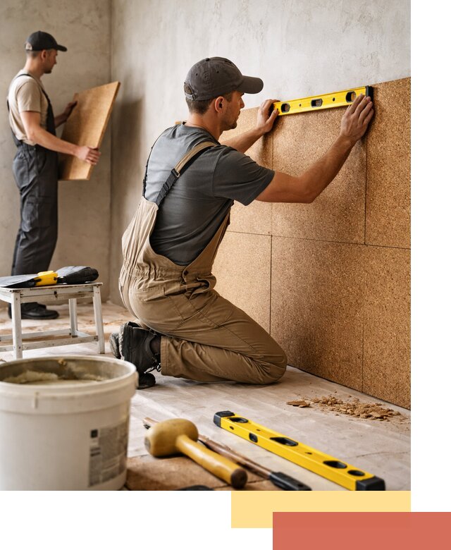 Монтаж пробковых панелей на стены в Шелехове быстро и качественно