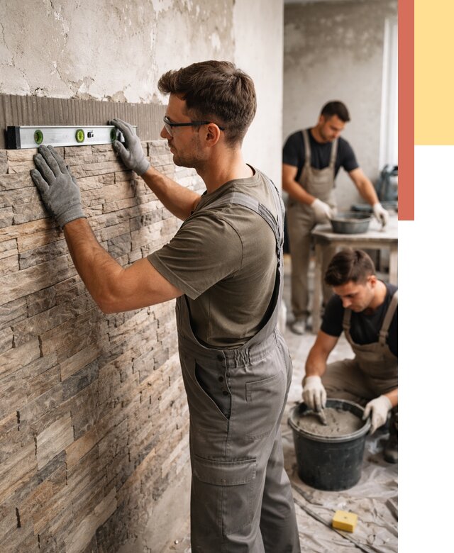 Монтаж искусственного камня в Шелехове от 4822 руб. под ключ | ОТДЕЛОЧНИК-Шлх