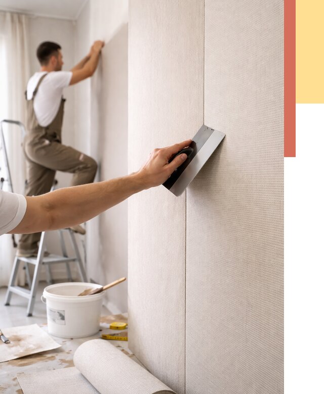 Поклейка текстильных обоев в Шелехове от 4822 руб. под ключ | ОТДЕЛОЧНИК-Шлх