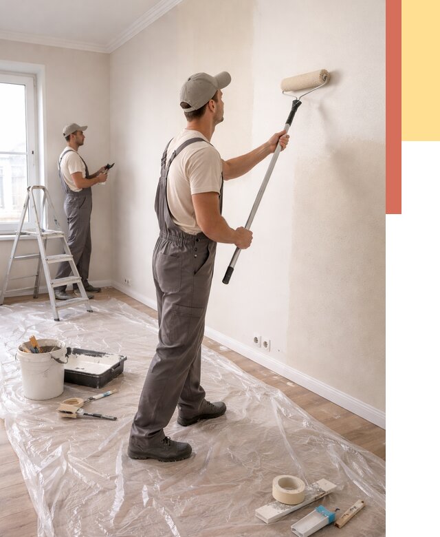 Покраска стен акриловой краской в Шелехове от 3750 руб./м² — быстро и недорого | ОТДЕЛОЧНИК-Шлх