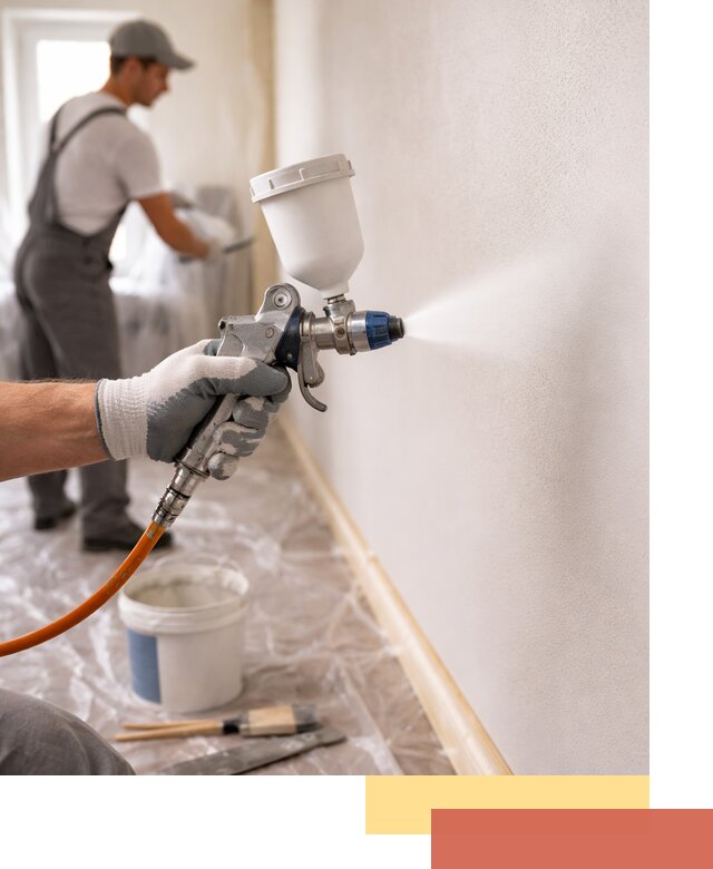 Покраска стен краскопультом в Шелехове быстро и качественно