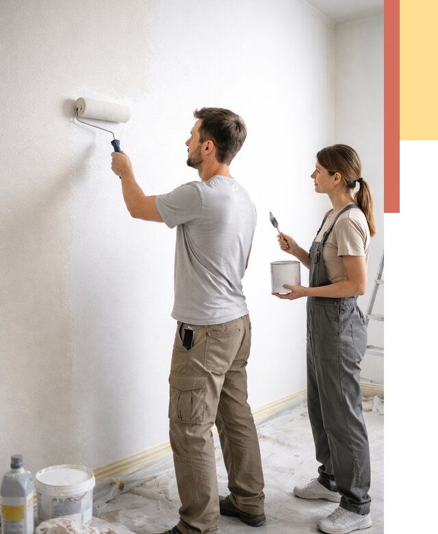 Окраска стен по стеклохолсту в Шелехове от 4822 руб/м² под ключ | ОТДЕЛОЧНИК-Шлх