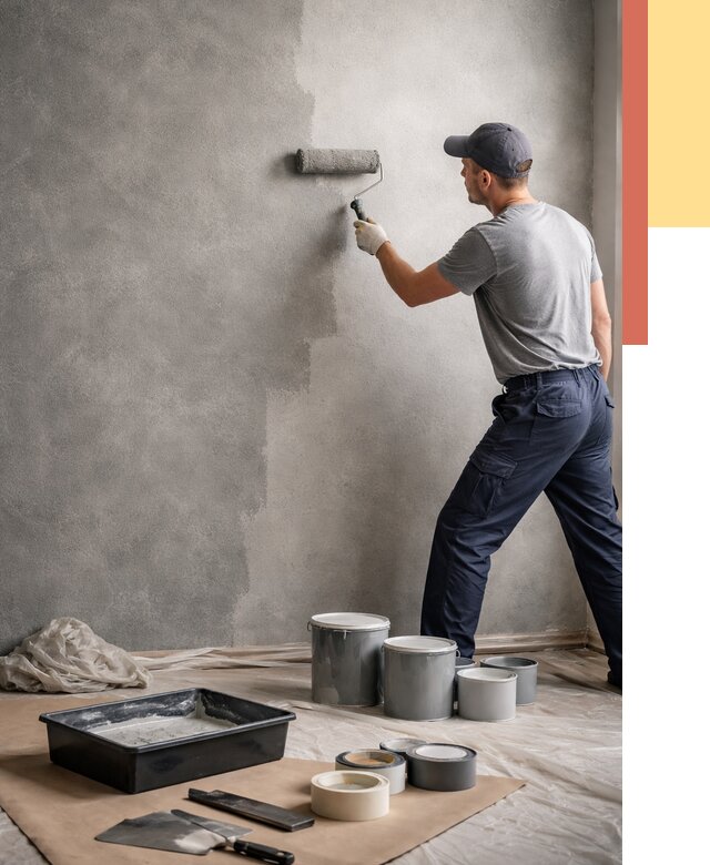 Покраска стен под бетон в Шелехове от 696 руб. за м2 — быстро и недорого | ОТДЕЛОЧНИК-Шлх