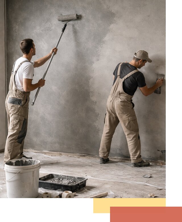 Покраска стен под бетон в Шелехове профессионально и недорого