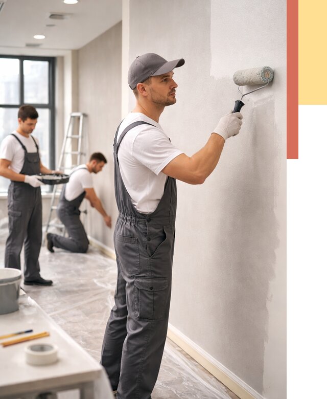 Покраска стен в офисе в Шелехове от 9108 руб. — быстро и недорого | ОТДЕЛОЧНИК-Шлх