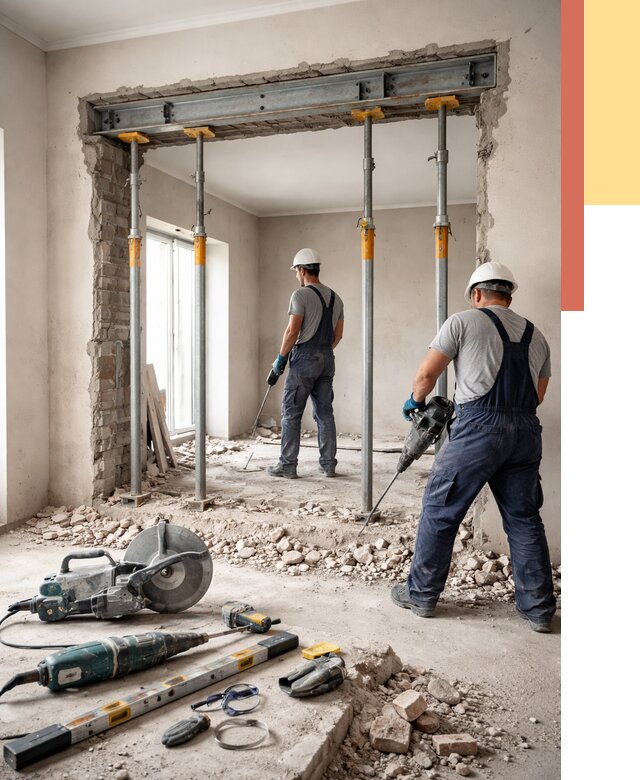 Прорезка проема в стене в Шелехове от 4822 руб. — быстро и недорого | ОТДЕЛОЧНИК-Шлх