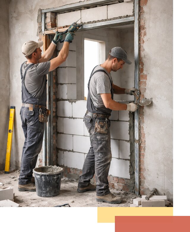 Закладка дверного проема под ключ в Шелехове: демонтаж, монтаж, отделка