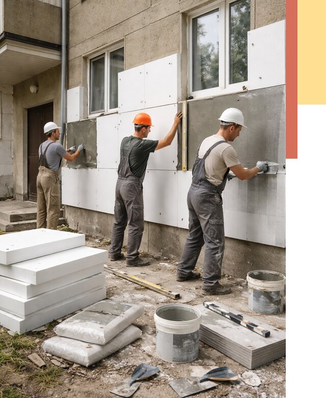 Утепление стен пенопластом в Шелехове от 1875 руб. — недорого и под ключ | ОТДЕЛОЧНИК-Шлх