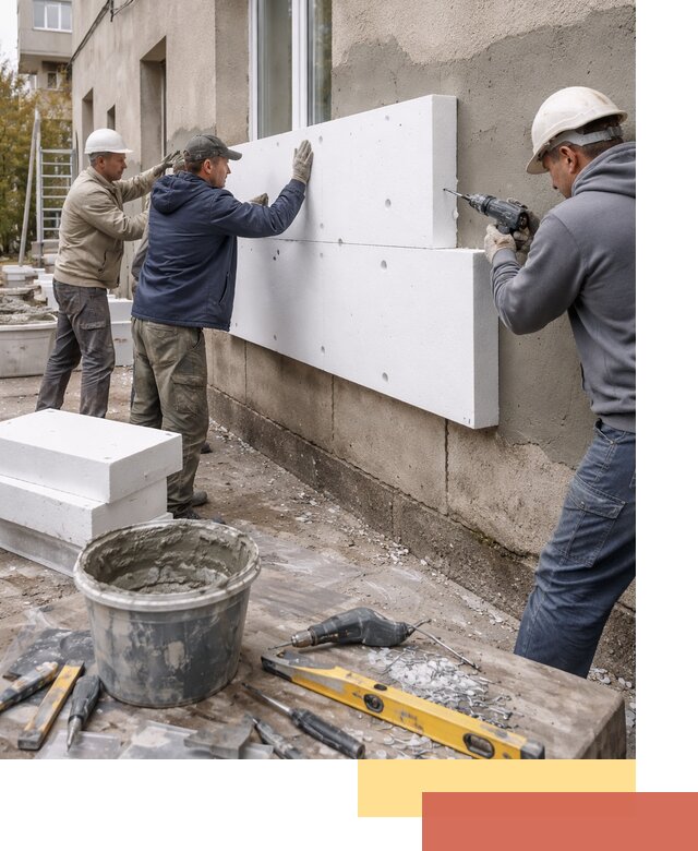 Утепление наружных стен пенопластом в Шелехове