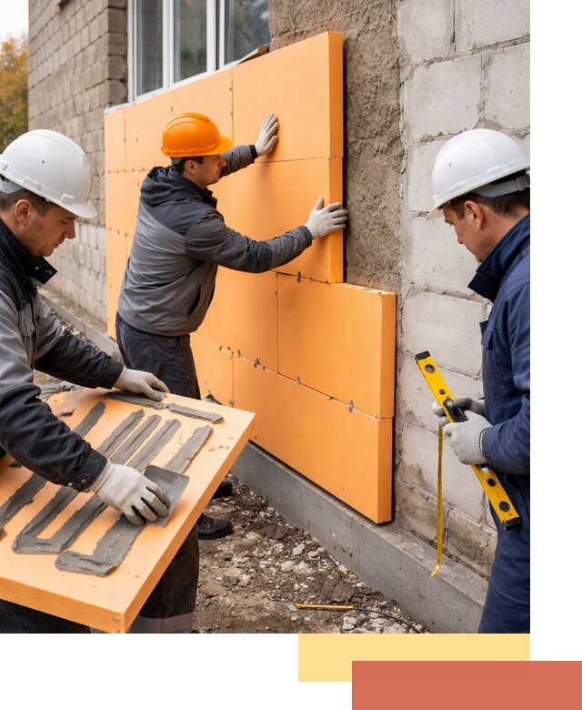 Утепление фасада пеноплексом под ключ в Шелехове