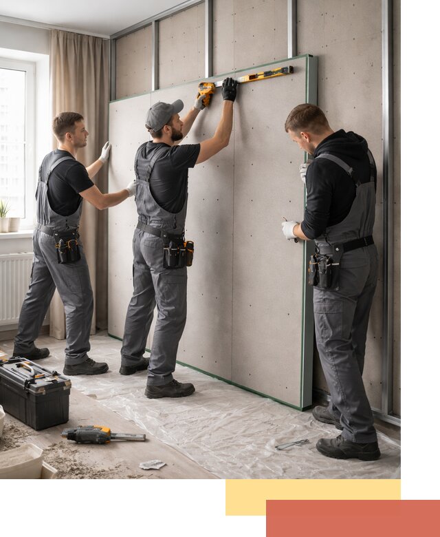 Шумоизоляция стен панелями ЗИПС в Шелехове для жилых и коммерческих помещений