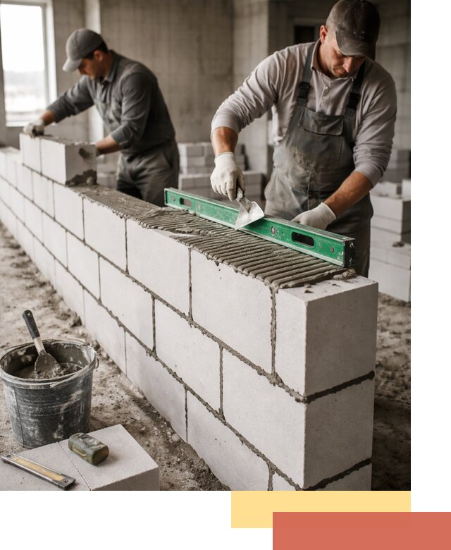 Кладка перегородок из газобетона в Шелехове быстро и качественно