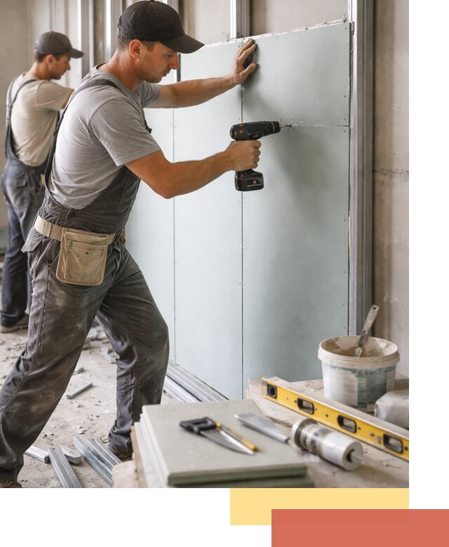 Кладка влагостойких перегородок ПГП в Шелехове