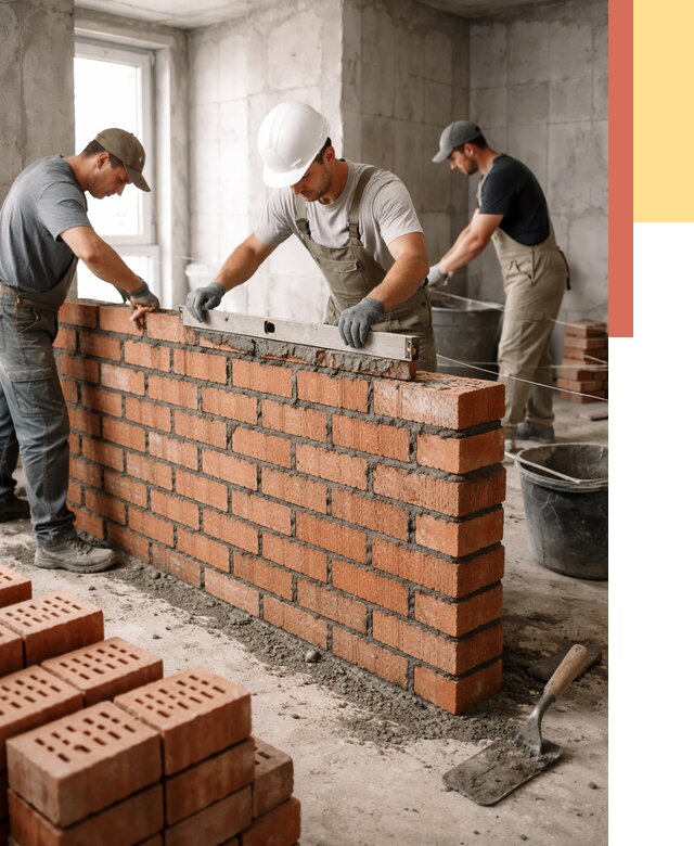 Кладка перегородок из кирпича в Шелехове от 3750 руб. за м² | ОТДЕЛОЧНИК-Шлх