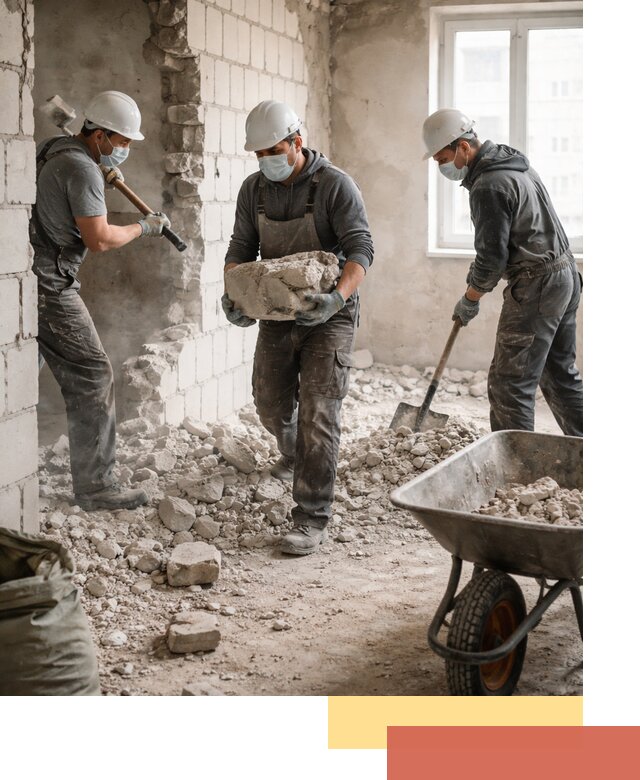 Демонтаж блочных перегородок в Шелехове быстро и аккуратно