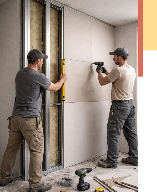 Монтаж двухслойной перегородки из гипсокартона в Шелехове от 1554 руб. | ОТДЕЛОЧНИК-Шлх