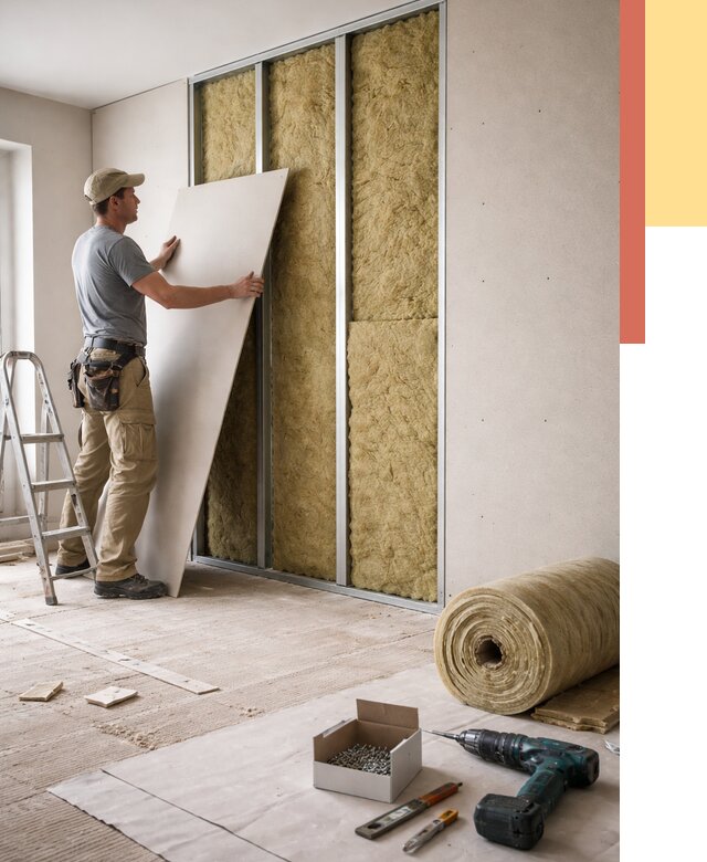 Перегородка из гипсокартона с шумоизоляцией в Шелехове от 3343 руб. | ОТДЕЛОЧНИК-Шлх