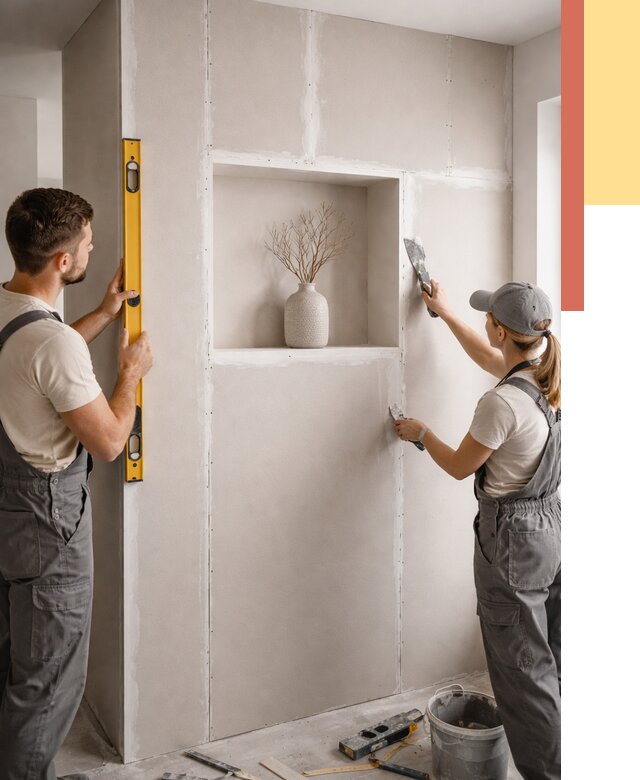 Перегородка из гипсокартона с нишей в Шелехове от 3482 руб. под ключ | ОТДЕЛОЧНИК-Шлх