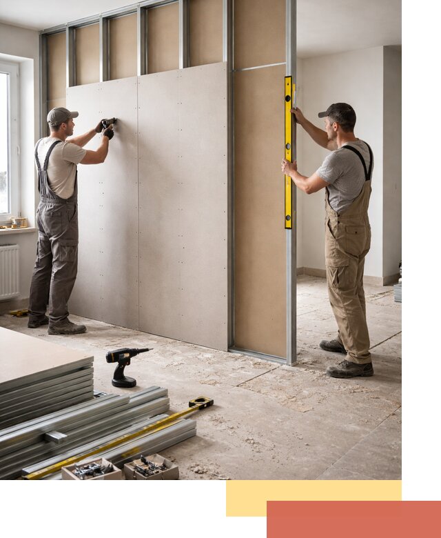 Зонирующая перегородка из гипсокартона под ключ в Шелехове