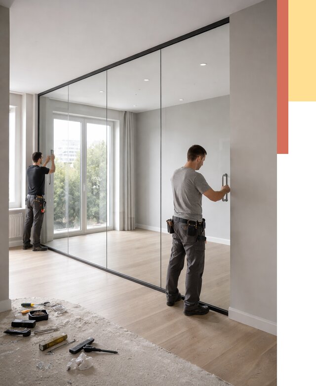 Изготовление стеклянных перегородок в Шелехове от 13233 руб. под ключ | ОТДЕЛОЧНИК-Шлх