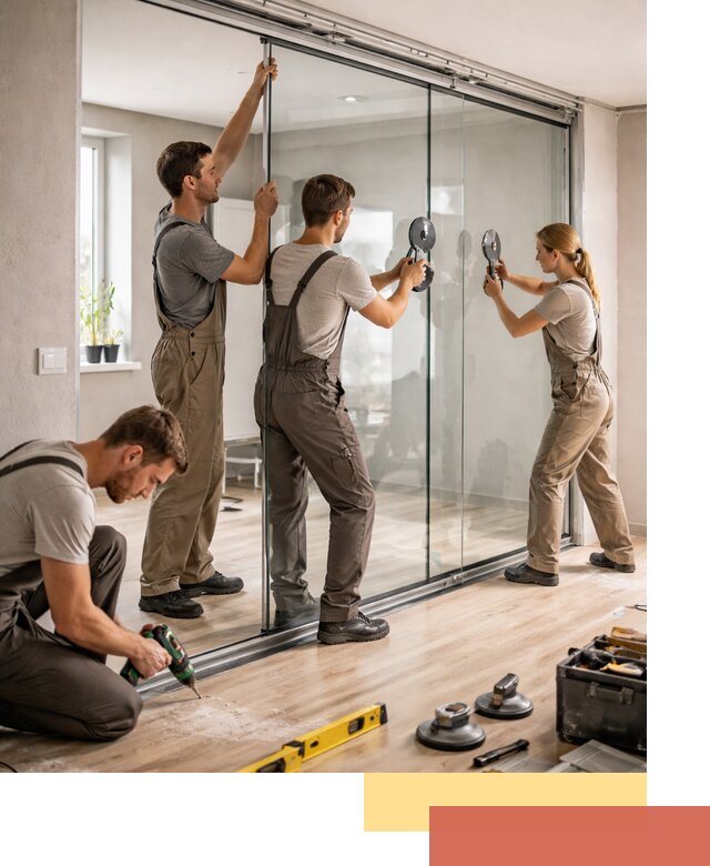 Изготовление стеклянных перегородок на заказ в Шелехове