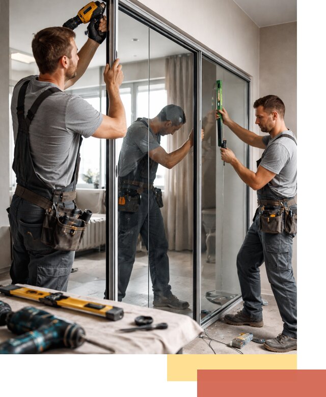 Каркасные стеклянные перегородки под ключ в Шелехове