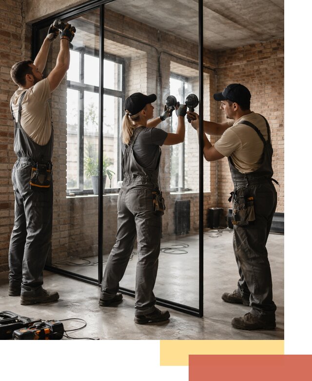 Стеклянные перегородки лофт — изготовление и монтаж в Шелехове