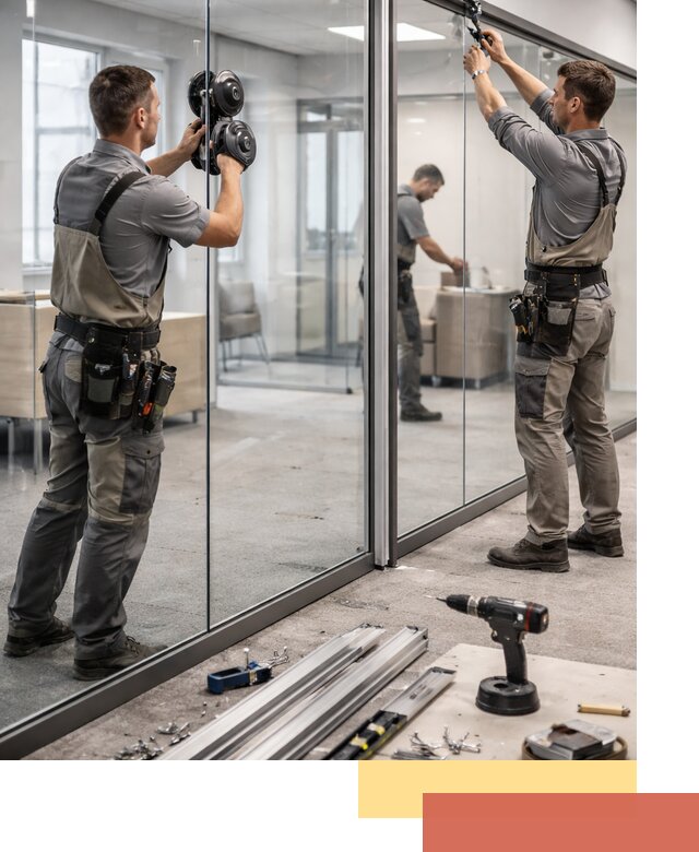 Стеклянные офисные перегородки под ключ в Шелехове