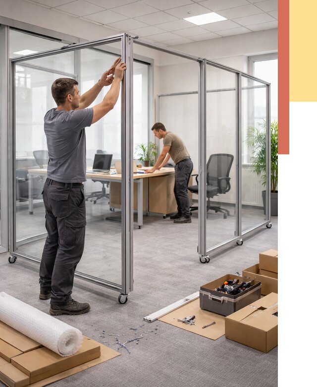 Мобильные офисные перегородки в Шелехове от 13394 руб. — установка под ключ | ОТДЕЛОЧНИК-Шлх