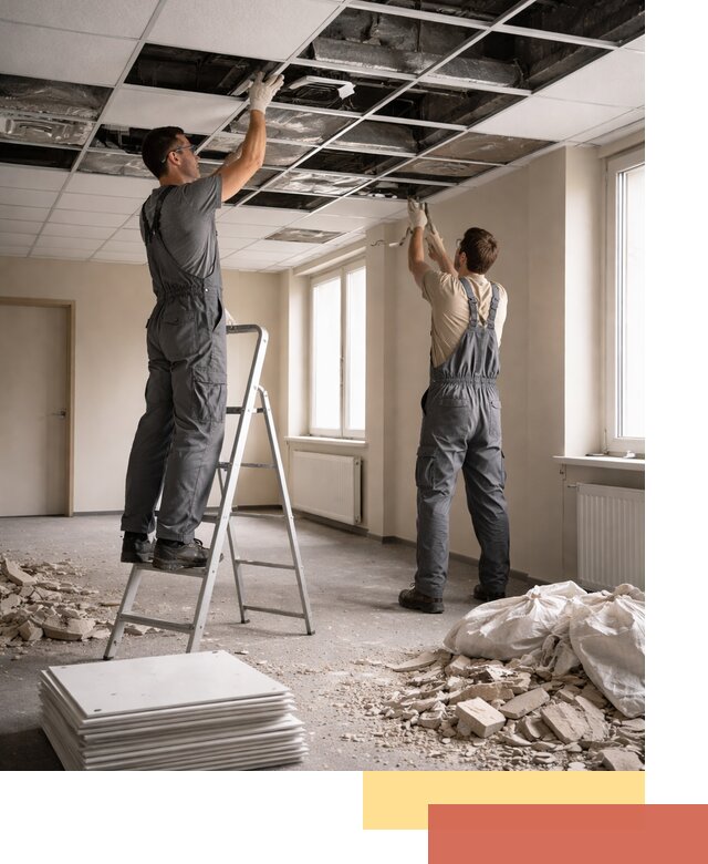 Демонтаж потолков Армстронг профессионально в Шелехове