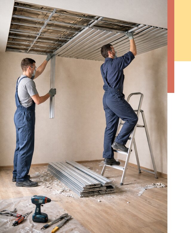 Демонтаж реечного потолка в Шелехове от 4822 руб. быстро и недорого | ОТДЕЛОЧНИК-Шлх