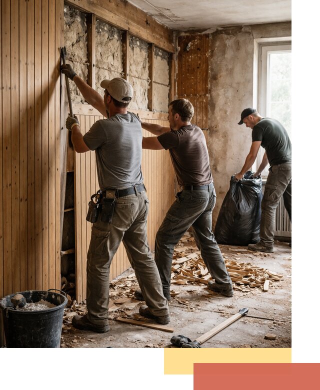 Демонтаж вагонки и вывоз материалов в Шелехове