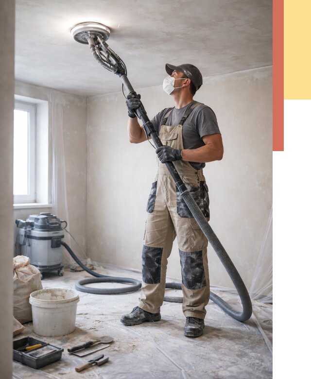 Шлифовка потолка в Шелехове от 3750 руб. — услуги шлифования потолка | ОТДЕЛОЧНИК-Шлх