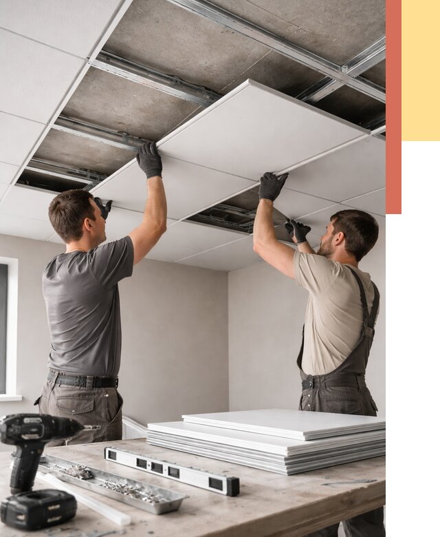 Монтаж кассетного потолка в Шелехове от 4822 руб/м2 — установка и сборка | ОТДЕЛОЧНИК-Шлх