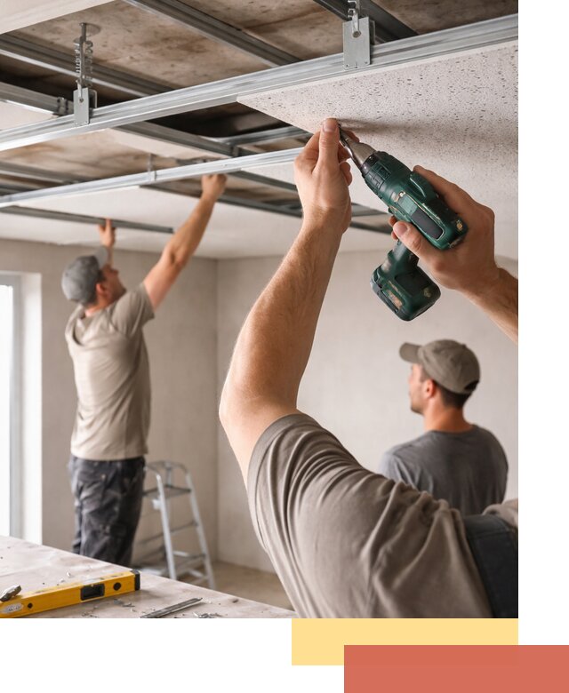 Монтаж акустического потолка в Шелехове под ключ